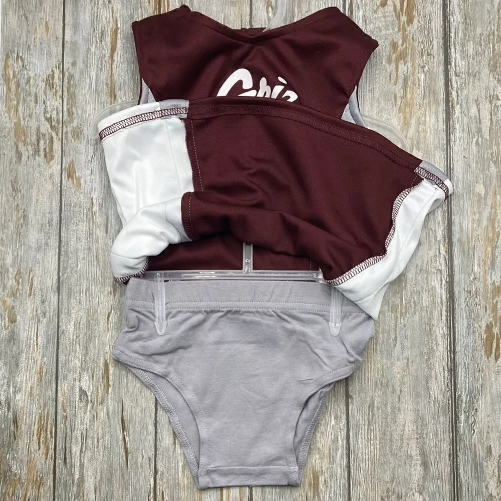 Montana Griz Team Graphic Toddler Girl Cheerleader Outfit Sports Grizzlies Sz 4T